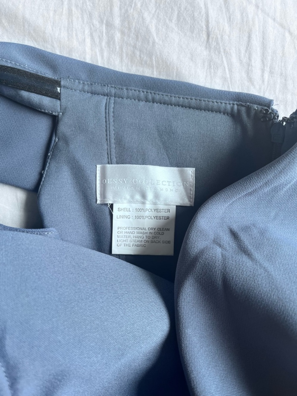 dessy collection off-the-shoulder blue dress - Picture 3 of 5